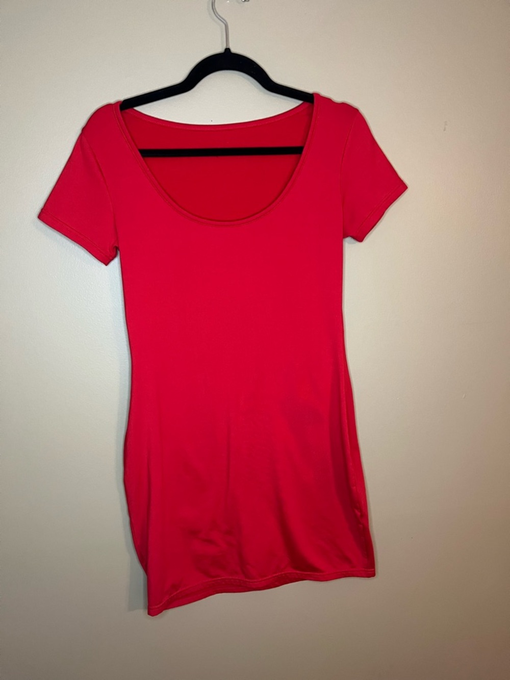 Amazon Women's Scoop Neck Mini Dress - Bright Red Medium